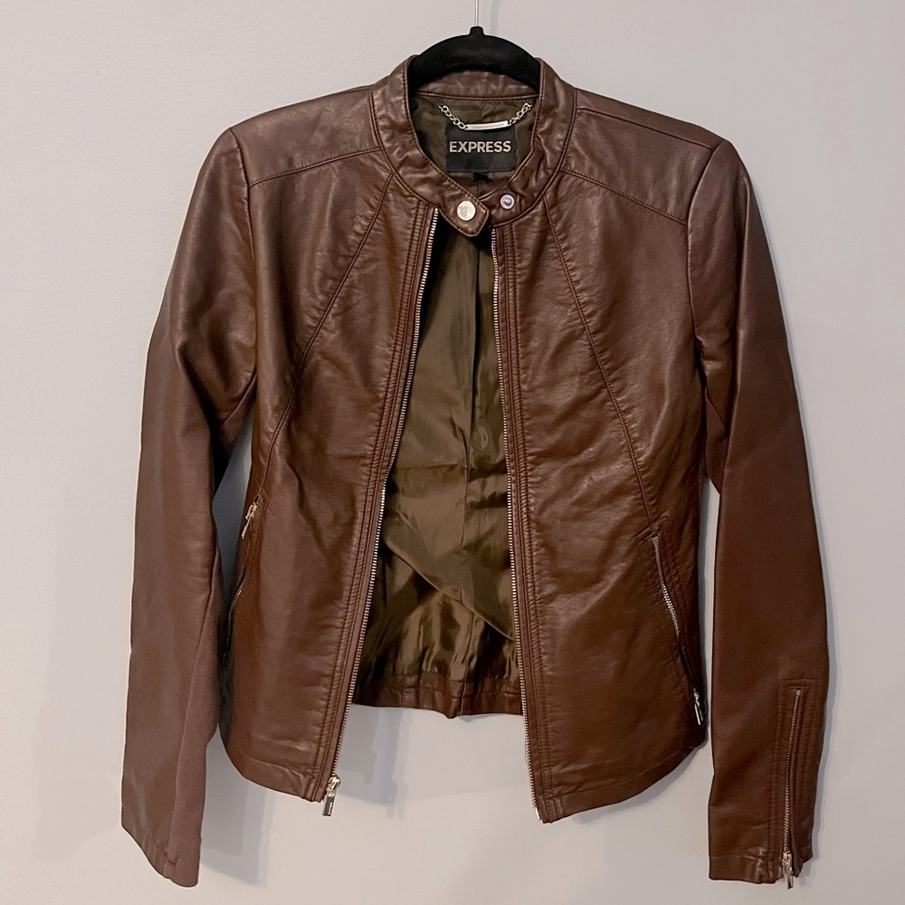 Express Faux Vegan Leather Jacket